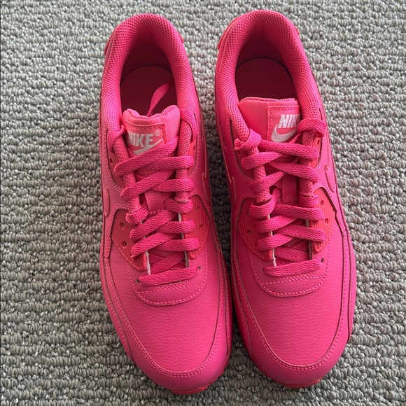 Nike Air Max 90 Pink Laser Fuchsia Sneakers 6.5Y GS / 8 Women EUC 833376-603 - Picture 3 of 8